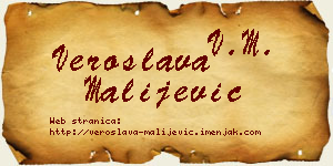 Veroslava Malijević vizit kartica
